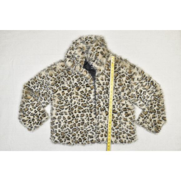 Cotton On Women's Leopard Print Faux Fur Jacket Size L/XL Plushy - Picture 4 of 8